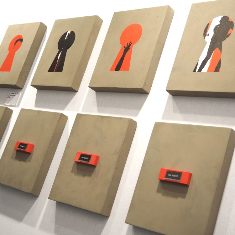 Bells and Prints on concrete at Frag-Art Gallery – Urban Art Fair – 2018 – Paris - Le Sonneur