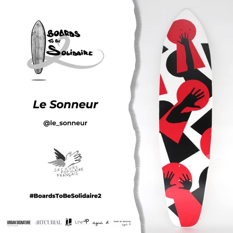 "VOYEUR" Skateboard Deck - Boards To Be Solidaire 2 - Secours Populaire Français + Agnès B + Artcurial - 2019 - Le Sonneur
