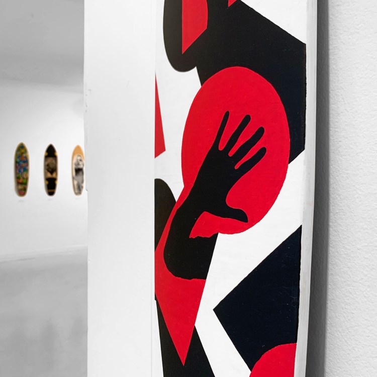 "Voyeur" Skateboard Deck | Exhibition Boards to Be Solidaire II | Agnès B. 17 Rue Dieu 75010 Paris | 4/11/19 - 7/11/19 | Le Sonneur | 2019 